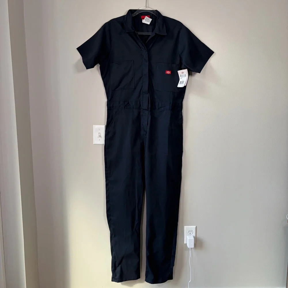 Dickies Navy Flex Short Sleeve Coveralls - Picture 2 of 12